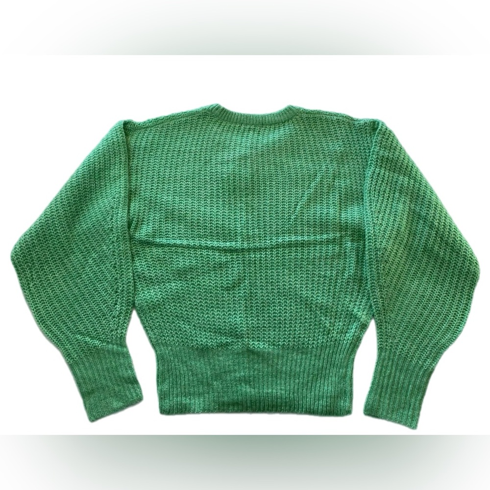 Zara Purl Knit balloon sleeve sweater  Green - Picture 7 of 10